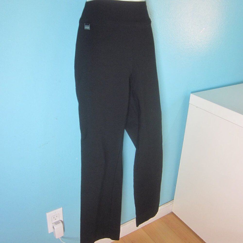 Lisette Pull On Black Stretch Pants Womens Size L Ankle Length Tapered Leg